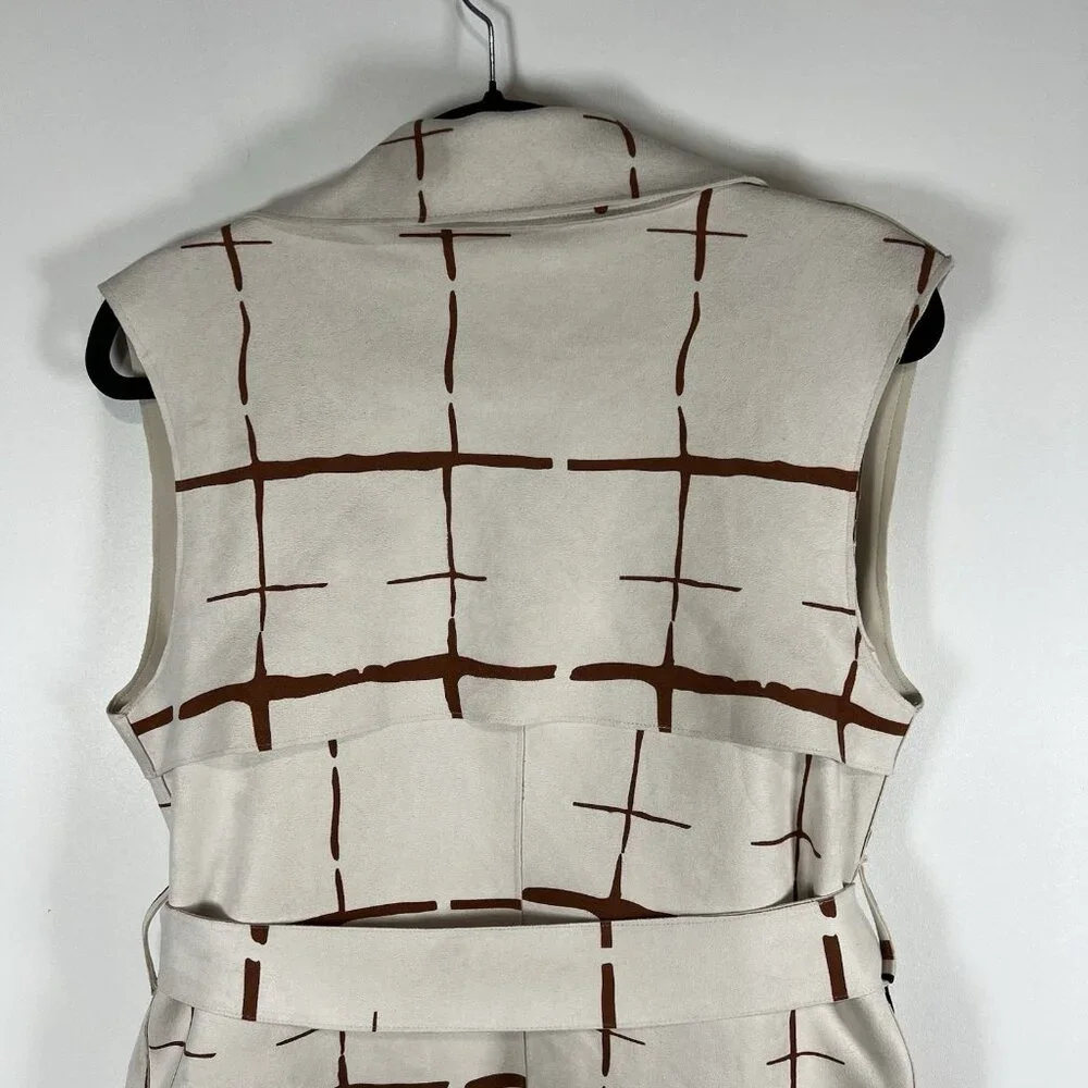 Bellivera Faux Suede Sleeveless Jacket With Belt NWT‎ Womens Size XS